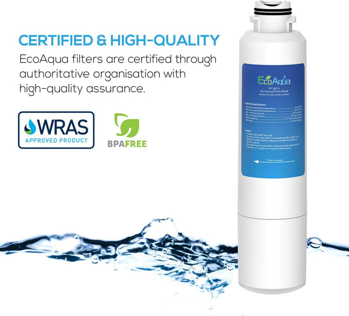 EcoAqua EFF-6027A Kühlschrank Wasserfilter Kompatibel mit Samsung DA29-00020B, DA29-00020A, 04609101