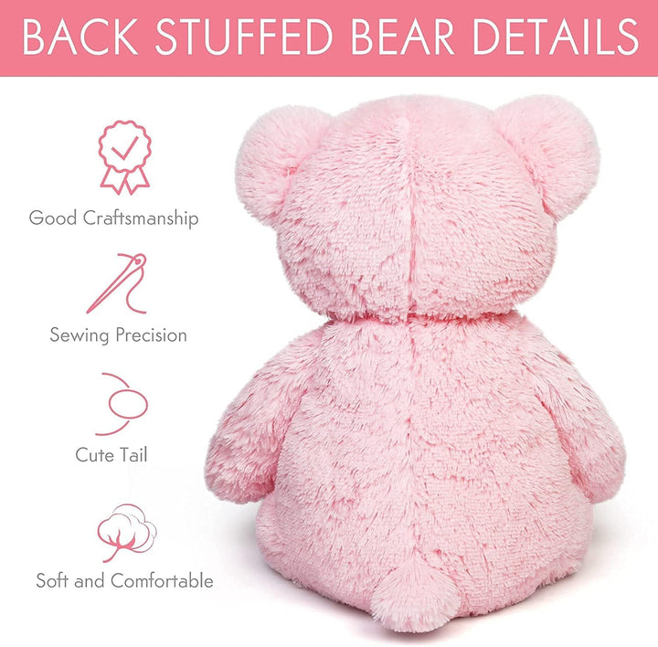 LotFancy Teddybär Kuscheltier 50cm, Plüschtier Stofftier Teddy, Süsses Geschenk für Kinder Mädchen F