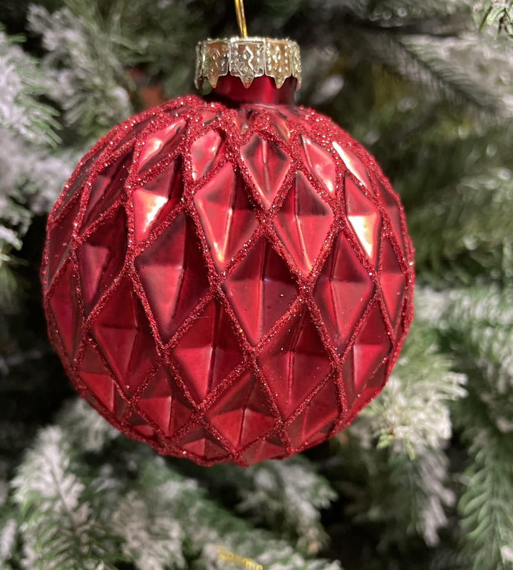 MC Trend 12er Set edle Luxus Glas Weihnachtskugeln Ø 8cm Weihnachtsbaum Kugeln Christbaumkugeln Weih