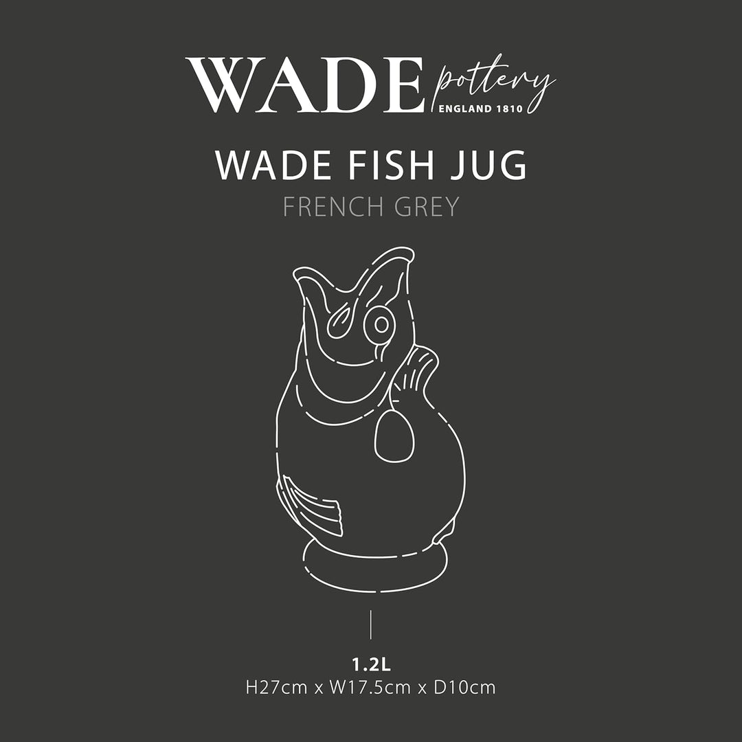 Wade Fischkrug, Steingut, ikonisches britisches Erbe, hergestellt in Stoke-on-Trent, 1,2 l, French G