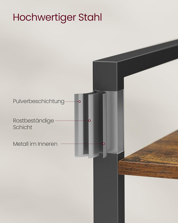 VASAGLE Regal, Bücherregal, Standregal, Aufbewahrungsregal mit 5 Ebenen, Industrie-Design, für Wohnz