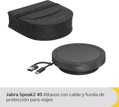 Jabra Speak2 40 tragbare Freisprechlösung, 4 Mikrofone mit Geräuschunterdrückung, 50 mm Breitband-La