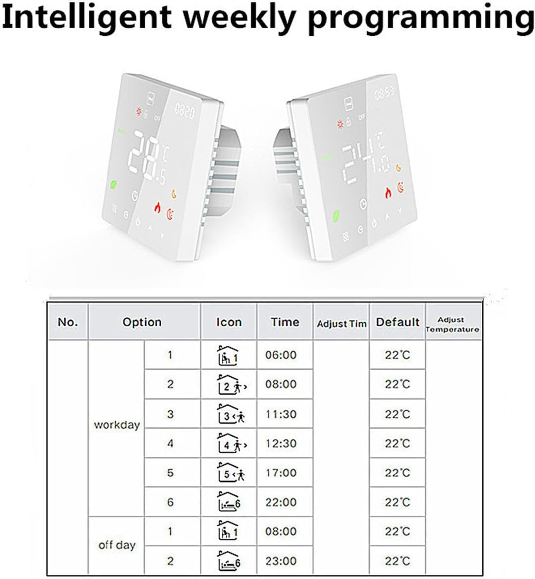 Touch Smart-Fussbodenheizungsthermostat mit Präziser Temperaturregelung für Zuhause/Hotel/Büro, Elek