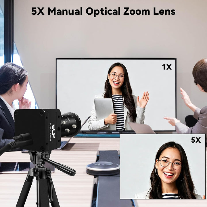 ELP 20MP 5K Ultra HD USB 3.0 Kamera, 5120 x 3840 27,5 fps Webcam mit hoher Bildrate, 10–55 mm 5-Fach