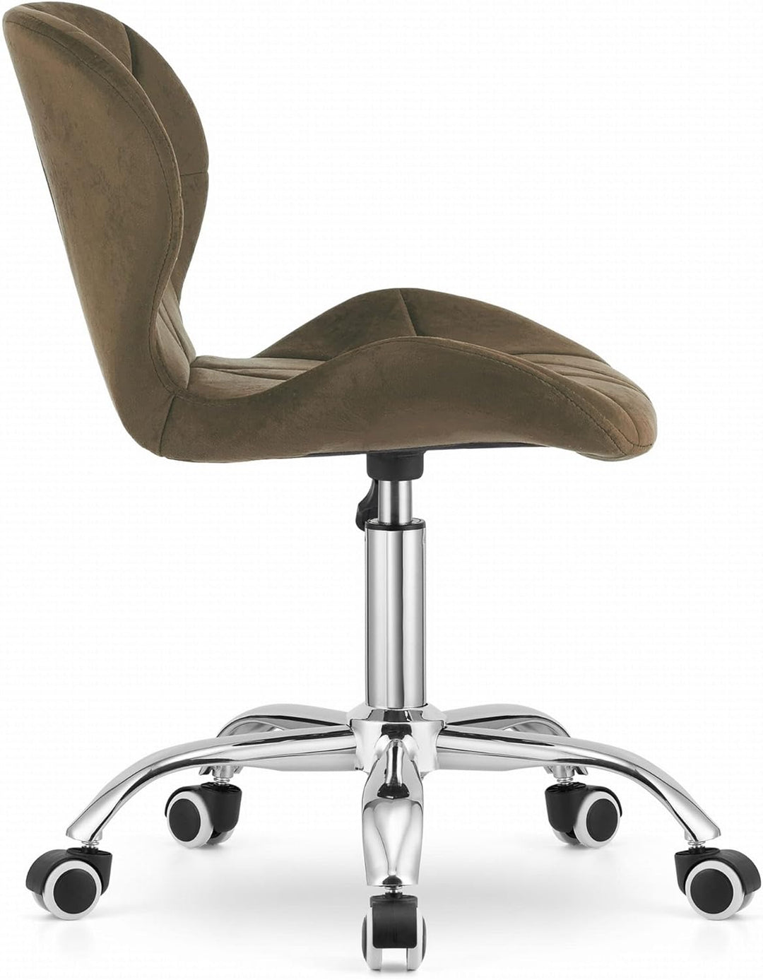 NMK HOME Drehstuhl mit Rollen - Höhenverstellbar Polsterstuhl - Home Office Samt Stuhl mit Geometris
