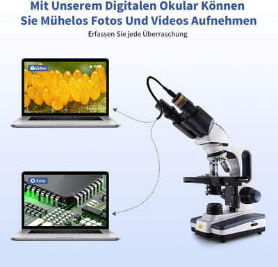 SWIFT EC5R Mikroskop Digital Okular Elektronisches Okular Biologisches Mikroskop Kompatibel, 5 Megap