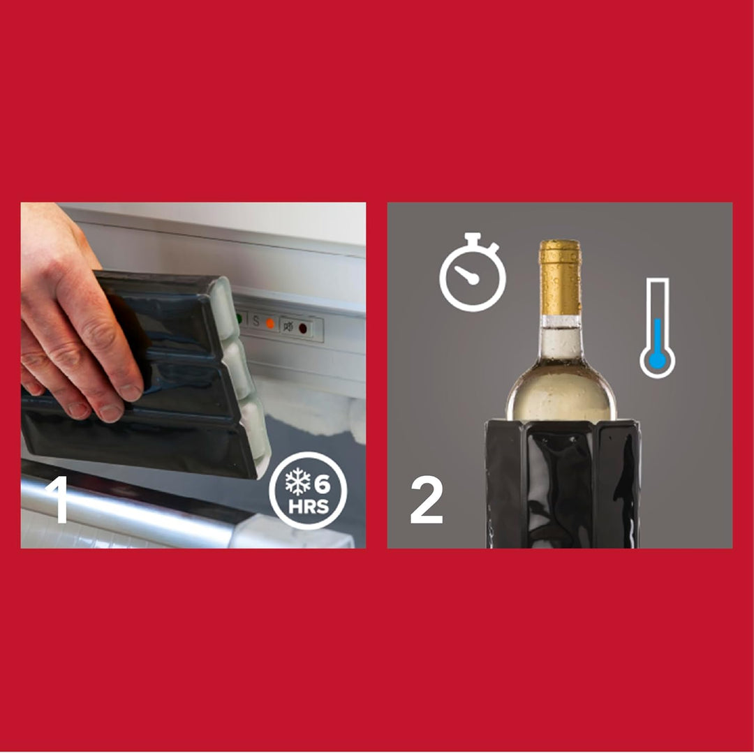 Vacu Vin Flexibler Weinkühler - Wiederverwendbar Weintrauben Design - Flaschenkühler Manschette für