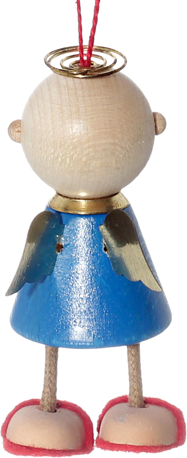 Charly Hängender Schutzengel, Auto Schutzengel (blau), Holz, Hängeschmuck, Geburtstag Rot,blau,weiss