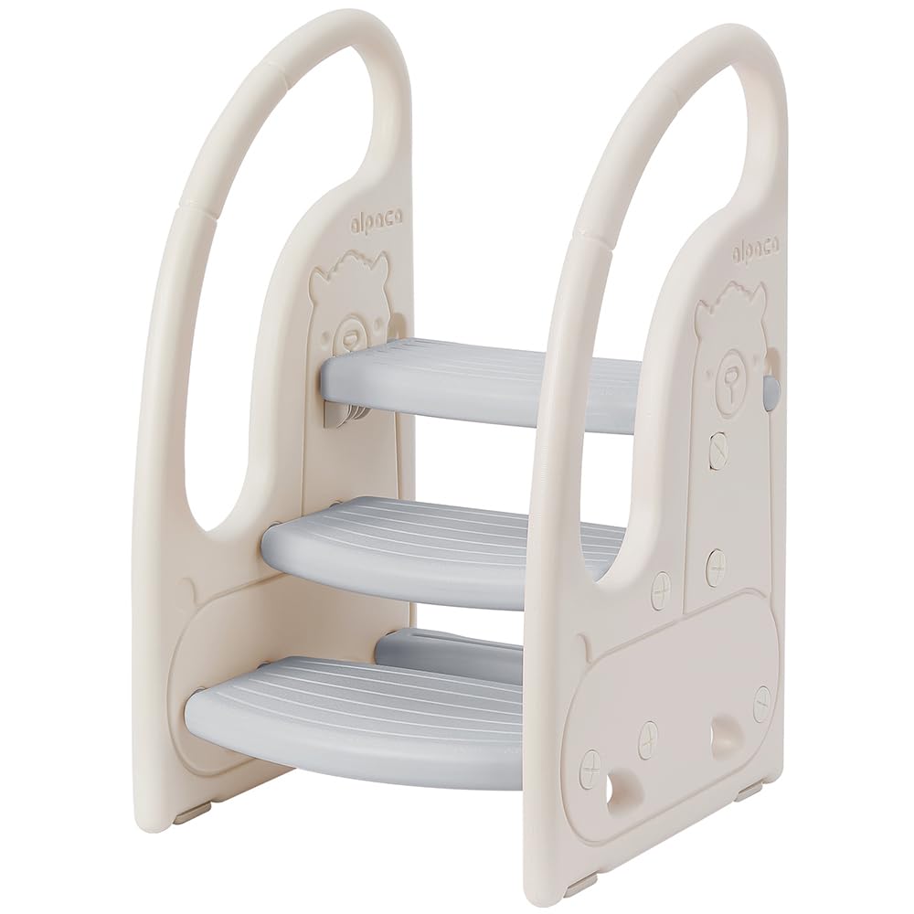 Onasti Tritthocker für Kinder, Dreistufiger Höhenverstellbar Tritt-Schemel Kinderschemel für Baby, B
