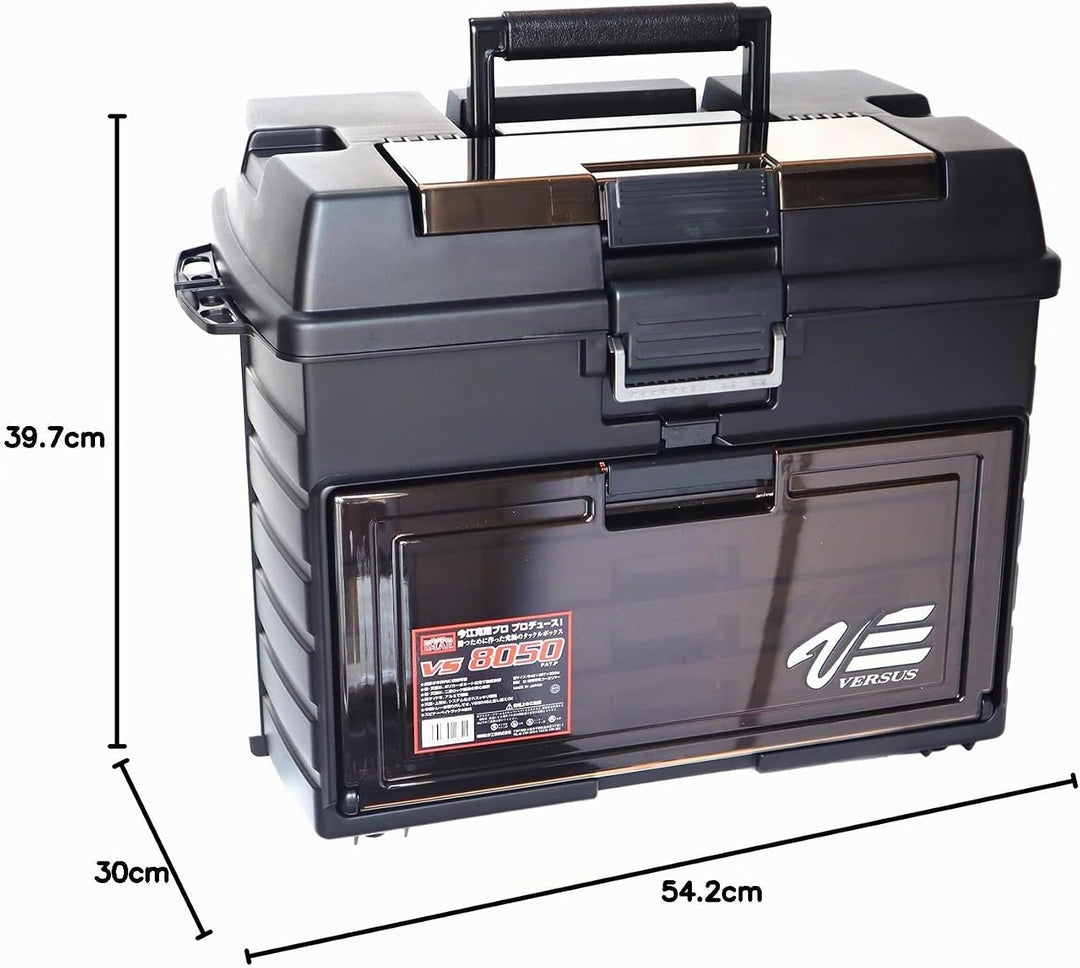 Meiho Versus VS 8050 Angelbox - Angelkasten 542 x 300 x 397 mm, Angelkoffer grün, Angelbox auch als