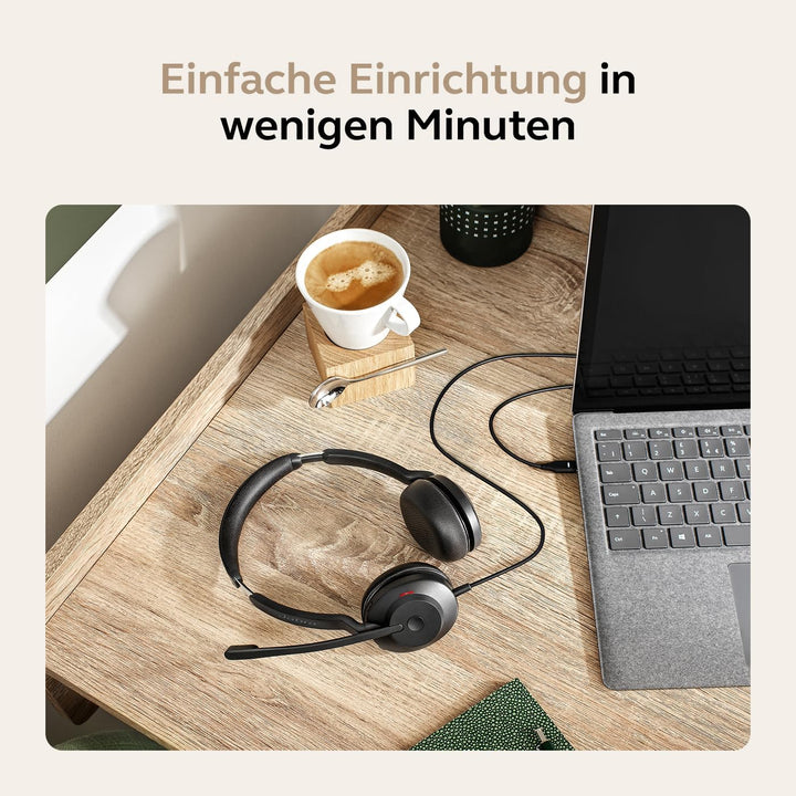 Jabra Evolve2 30 SE - Kabelgebundenes Stereo-Headset mit Geräuschunterdrückung und 2-Mikrofon-Techno