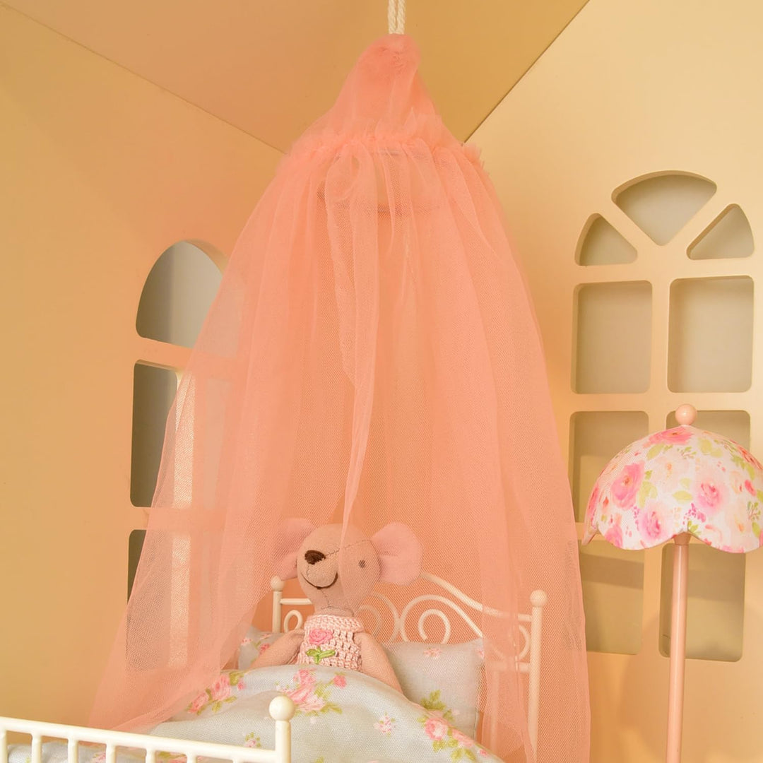 1:12 Puppenhausmöbel Bett Vorhang, Miniatur Schlafzimmer Zubehör Vorhänge Deko für Puppenhaus