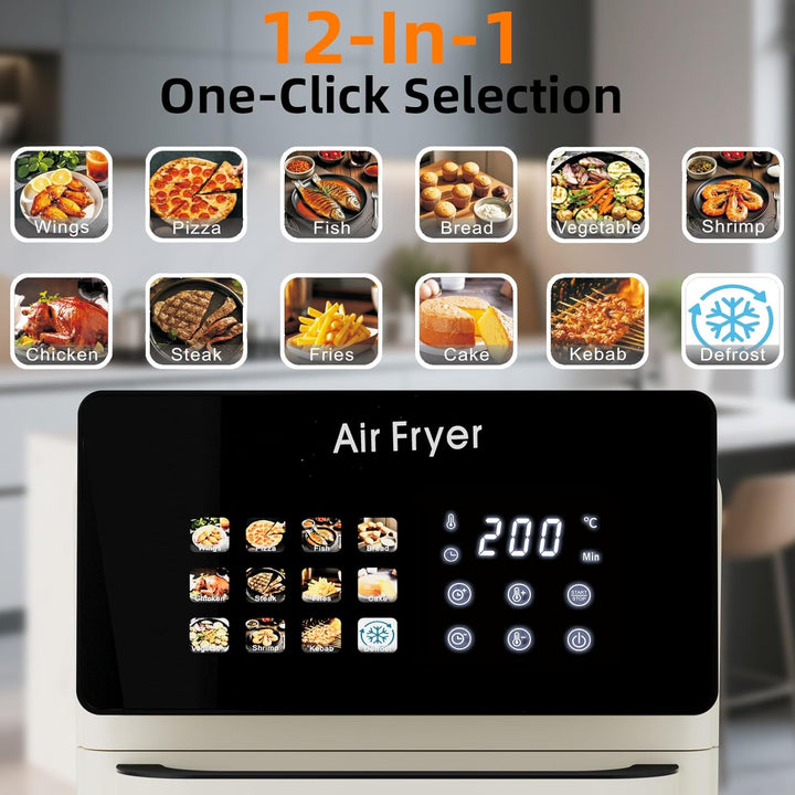 10L Grosser XL Pro Heissluftfritteusen-Ofen mit Grill-Kombination für,12-in-1 Smart-Konvektionsöfen,
