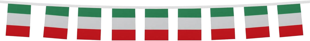 AZ FLAG FAHNENKETTE Italien 12 Meter mit 20 flaggen 45x30cm- ITALIENISCHE Girlande Flaggenkette 30 x