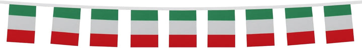 AZ FLAG FAHNENKETTE Italien 12 Meter mit 20 flaggen 45x30cm- ITALIENISCHE Girlande Flaggenkette 30 x