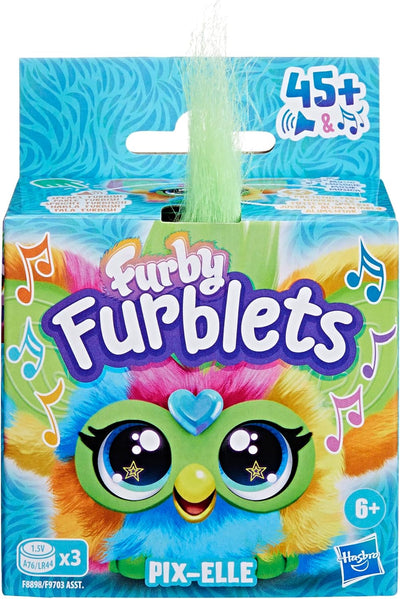 Furby Furblets Pix-Elle Mini-Freund, über 45 Geräusche, Gamer-Musik & Sätze in Furbisch, Spielzeug f