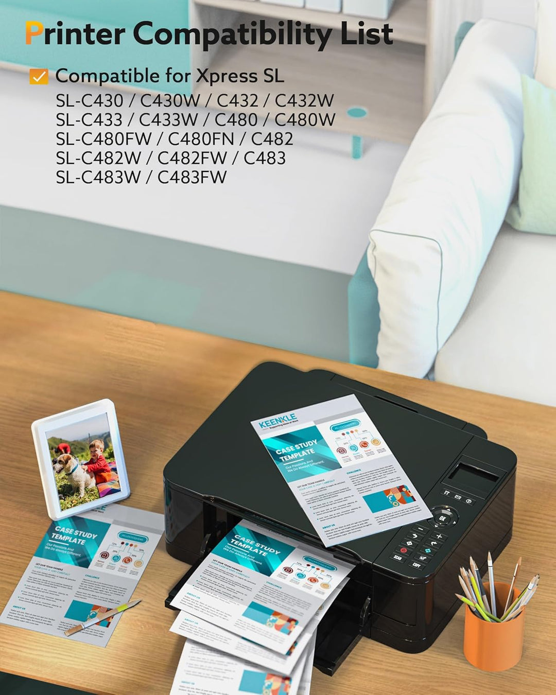 KEENKLE 4er-Pack CLT-P404C CLT-404S 404S Kompatible für CLT-K404S P404C für Toner C480w Xpress C480f