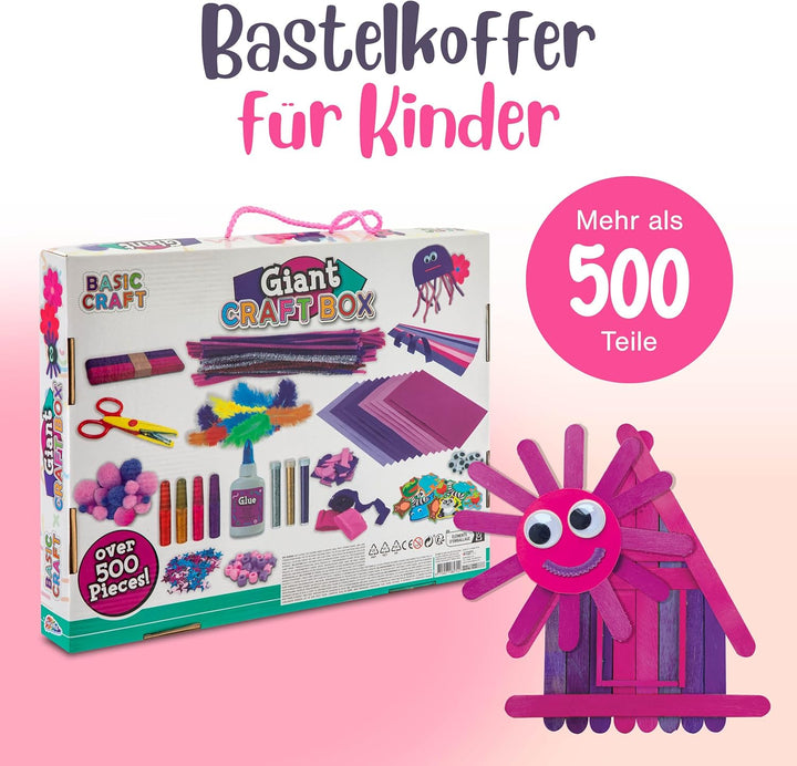 Grafix XL Lila Bastelset | Giant Craft Boxfür Kinder ab 4 Jahren | Über 500 DIY-Bastelmaterialien |