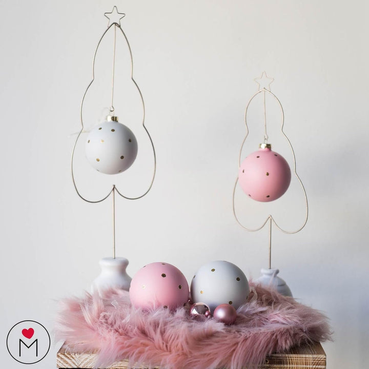 Mea-Living SCHNEEKUGEL Weihnachtsbaum mit LED Beleuchtung, weiss, Glitzer-Schnee, weihnachtliche Tan