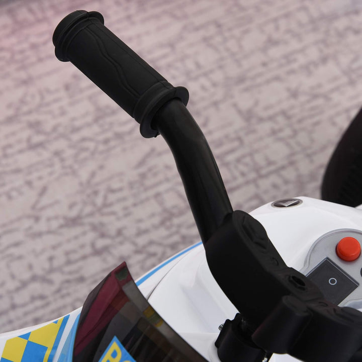HOMCOM Rutschauto für Kinder, Rennrad, musikalische Effekte und Beleuchtung, Aufbewahrungsbox, Blau/