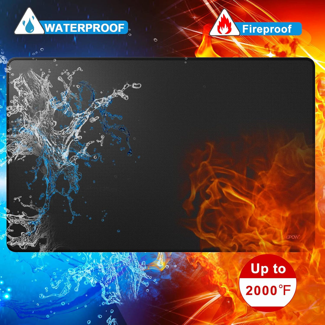 Feuerfeste Unterlage Kamin Matte Hitzeschutzmatte 120 x 80 cm Halbrunde Feuerfeste Matte für Holzofe