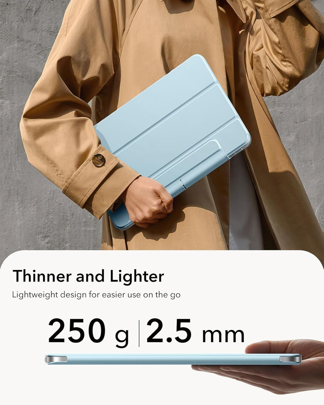 ESR für iPad Air 11 Zoll 2026 Hülle M4/M3/M2, iPad Air 5/4 Hülle (2025/2024/2022/2020) Starke Magnet