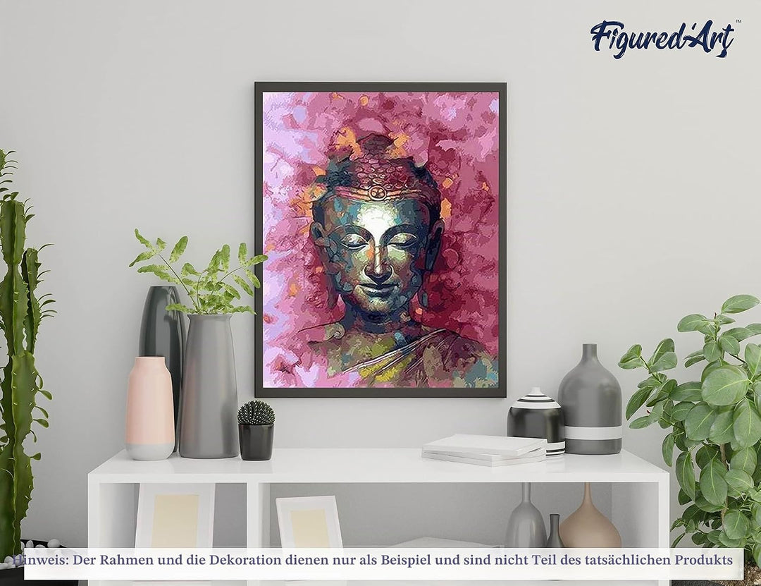 Figured'Art Malen Nach Zahlen Erwachsene Mit Rahmen Wertvoller Buddha - Paint by Numbers Basteln DIY