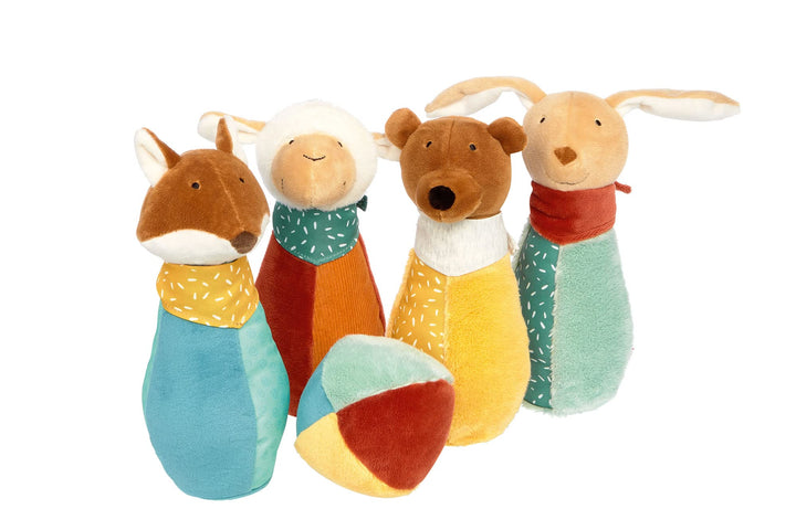 SIGIKID 43222 Soft-Kegelspiel, yellow für Mädchen und Jungen von 3 bis 36 Monaten Mehrfarbig/Kegelsp