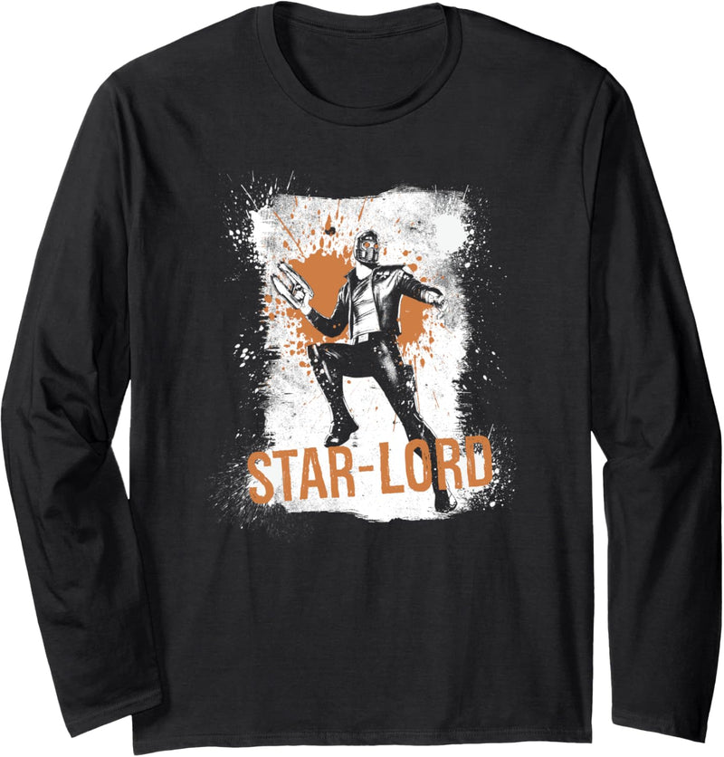 Marvel Star-Lord Dark Splatter Portrait Langarmshirt