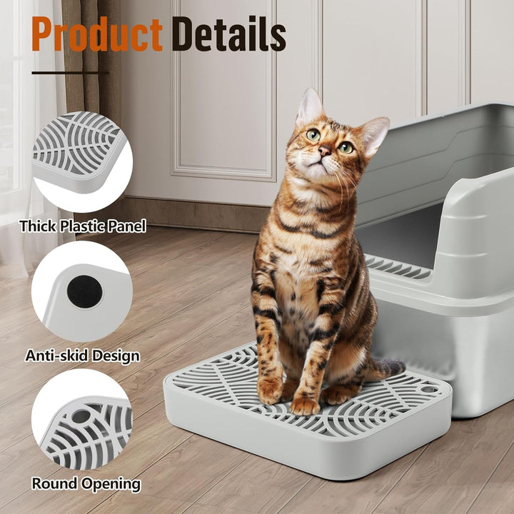 Kunststoff Katzentreppe, Katzentoilettenrampe mit Filterfunktion, Katzenstreu-Filterpedal für Kätzch