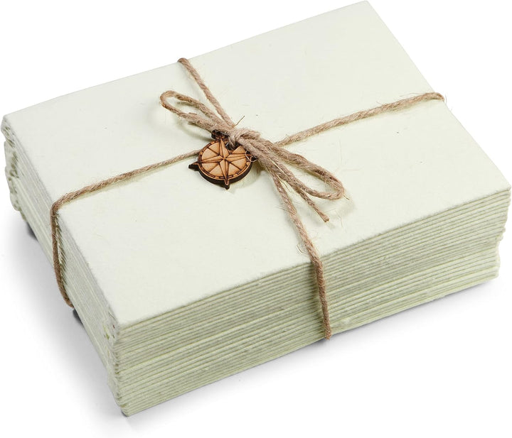 Wanderings Handgefertigte Umschläge Mit Büttenrand In Grün –11 x 16 cm – Paket Mit 25 Stück – Für An