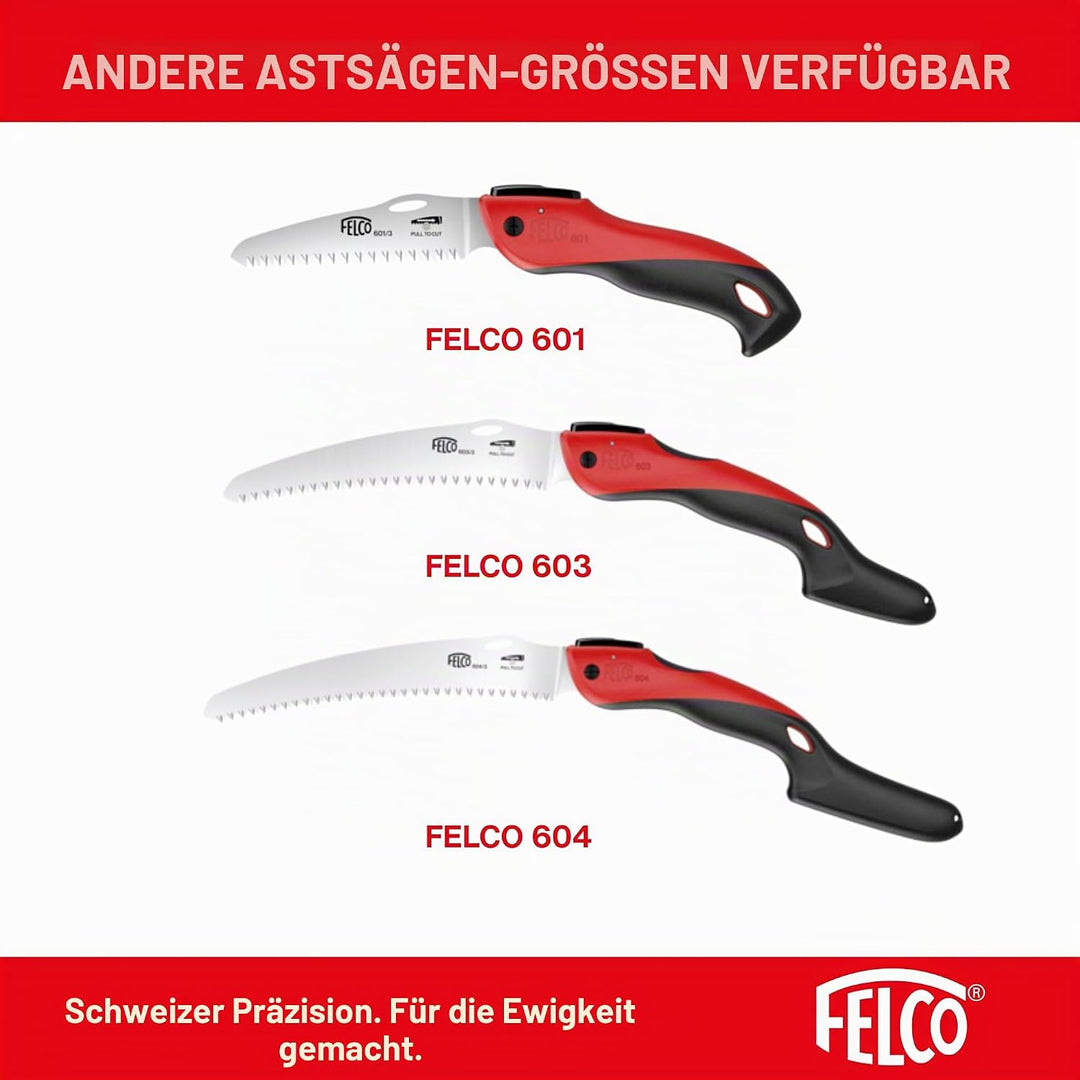 FELCO Baumsäge 601 (klappbare Säge, Klingenlänge 12 cm, mit ziehendem Schnitt, Holzsäge, für Weinbau