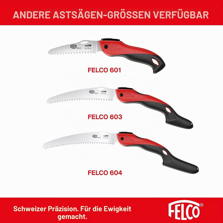 FELCO Baumsäge 601 (klappbare Säge, Klingenlänge 12 cm, mit ziehendem Schnitt, Holzsäge, für Weinbau