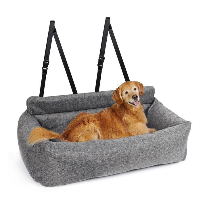 CALIYO Hundeautositz mit Fester Basis & Sicherheitsgurt, Hundesitz Auto für Alle Hunde, Memory Foam-
