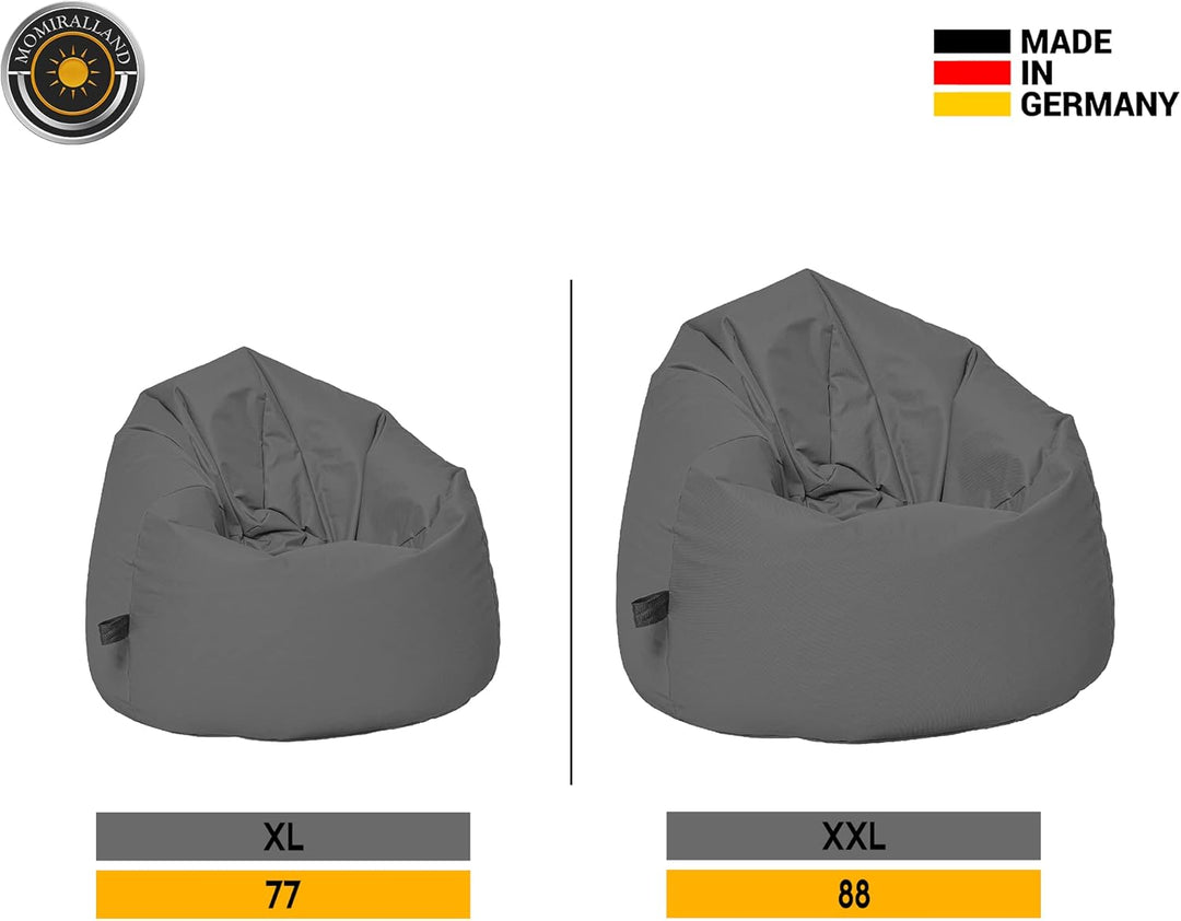 Sitzsack Tropfenform Kastanie - für Kinder &amp; Erwachsene – Indoor wie Outdoor da er Wasserfest ist– f