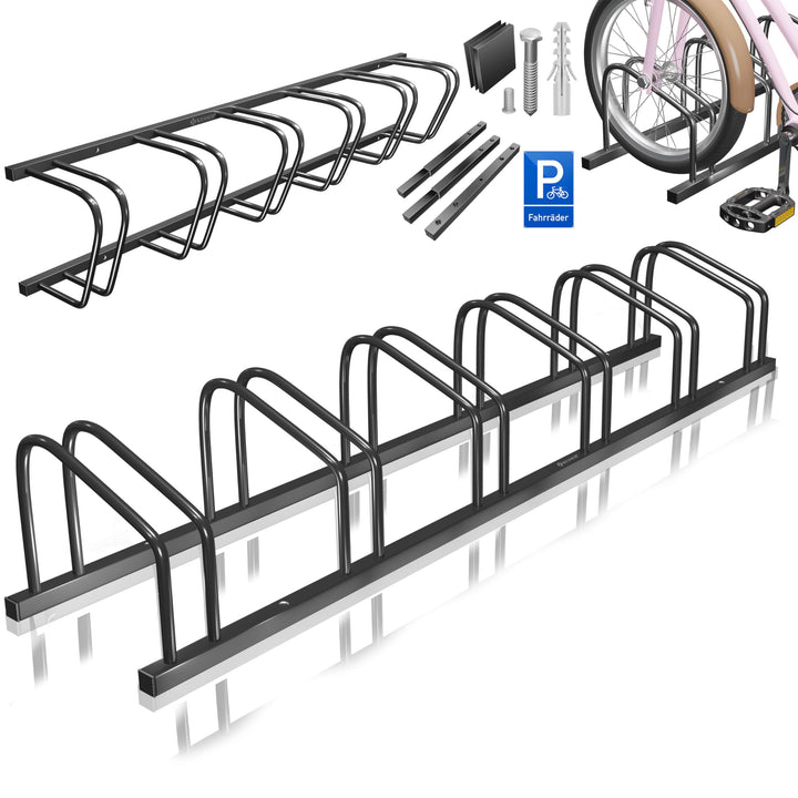 KESSER® Fahrradständer für 6 Fahrräder inkl. Parkschild | Mehrfachständer mit 37cm Radabstand für 30