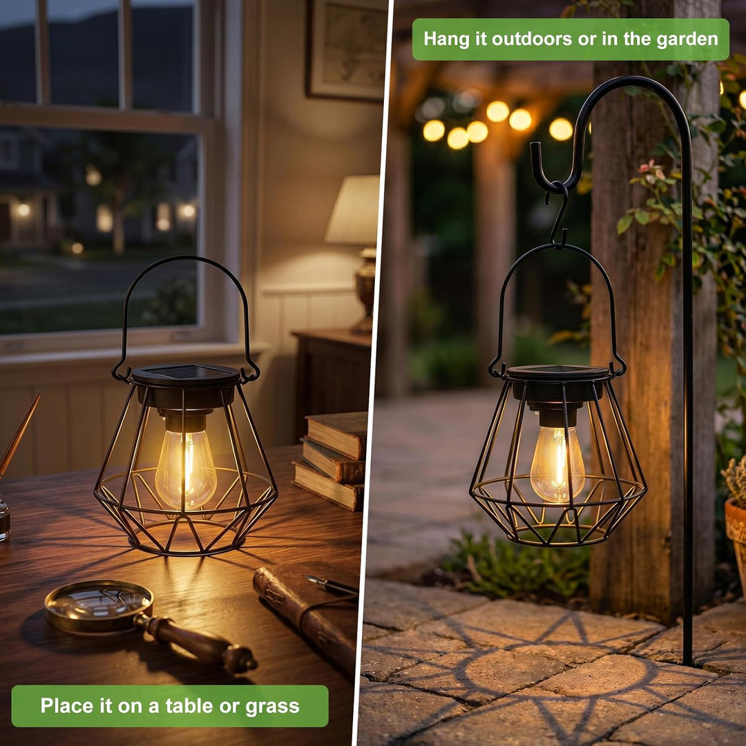 Kimjo Solarlaterne für Aussen - Solarlampen für Aussen Garten Hängend Stehend IP65 Wasserdicht - Son