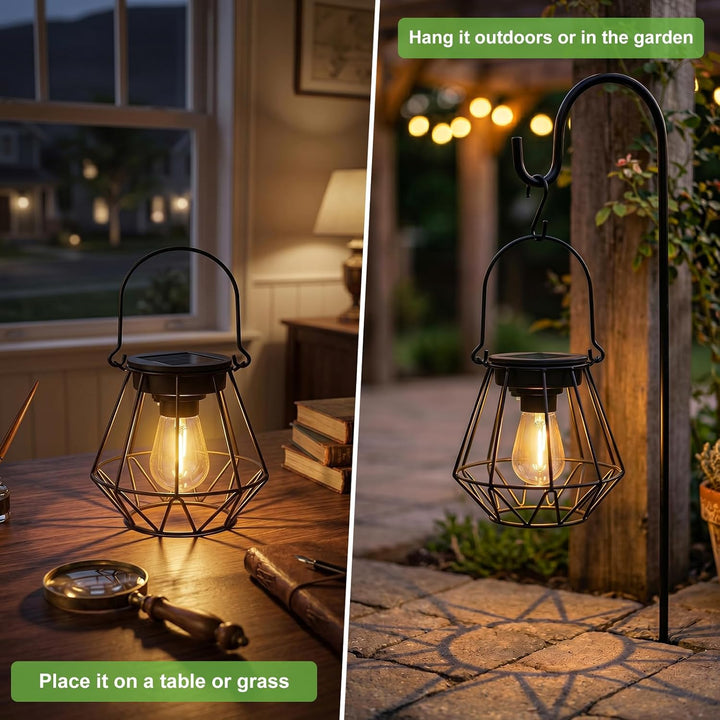 Kimjo Solarlaterne für Aussen - Solarlampen für Aussen Garten Hängend Stehend IP65 Wasserdicht - Son