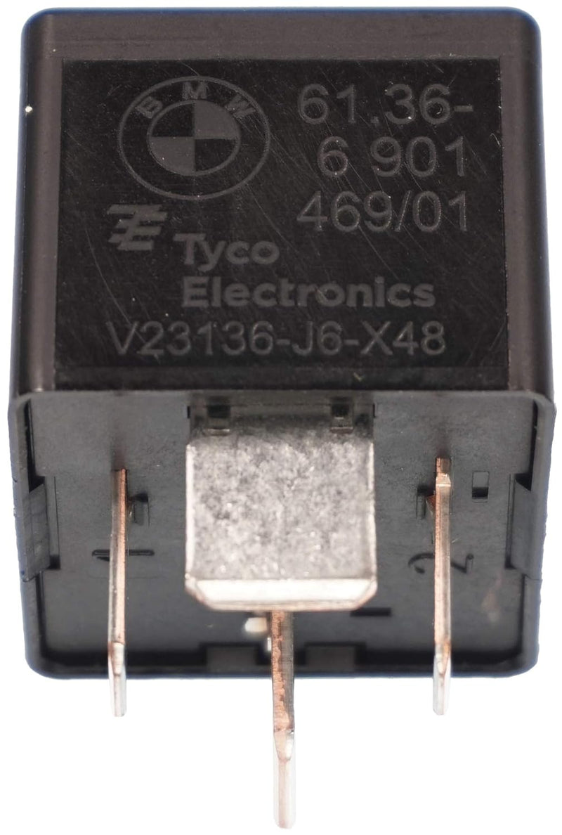 BMW Black 12 Volt Auto Relay Tyco V23136-J6-X48 61366901469 Genuine