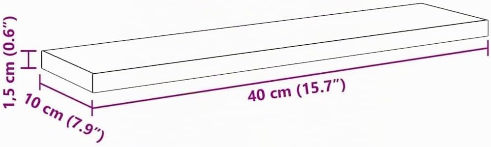 vidaXL Regalbrett 4 pcs Schwarz 40 x 10 x 1,5 cm Holzwerkstoff, Moderner Bücherregal, rechteckige Ab