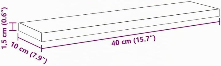 vidaXL Regalbrett 4 pcs Schwarz 40 x 10 x 1,5 cm Holzwerkstoff, Moderner Bücherregal, rechteckige Ab