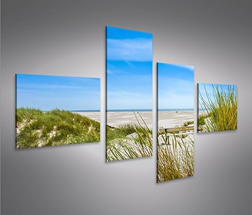 islandburner Bild Bilder auf Leinwand Nordsee Strand 4L XXL Poster Leinwandbild Wandbild Dekoartikel