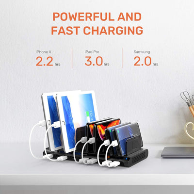Alxum Handy USB Ladestation Mehrfach, 60W 10 Ports USB Ladestation Mehrere Geräte mit Multiport Schn