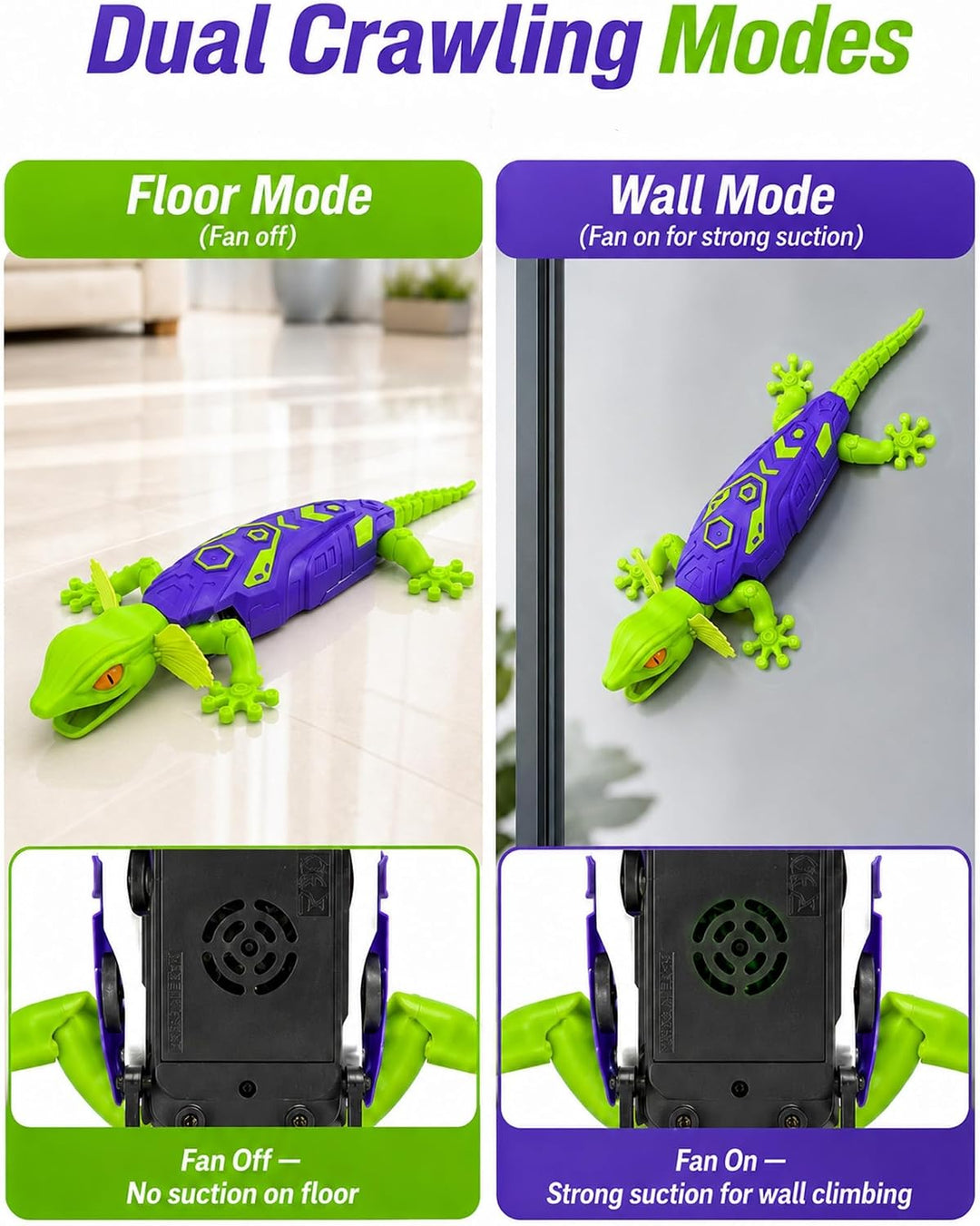 Kikapabi RC Wandkletterer Gecko Spielzeug, Kriechende Ferngesteuerte Echse, Realistisches Tier-Scher