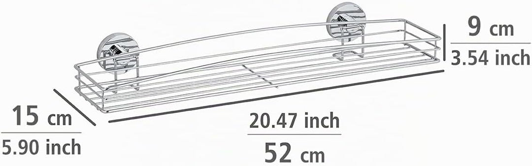 WENKO Wand Maxiablage Mod. Milazzo Duschablage ohne Bohren im Drahtkorb-Design Regal für Badezimmer