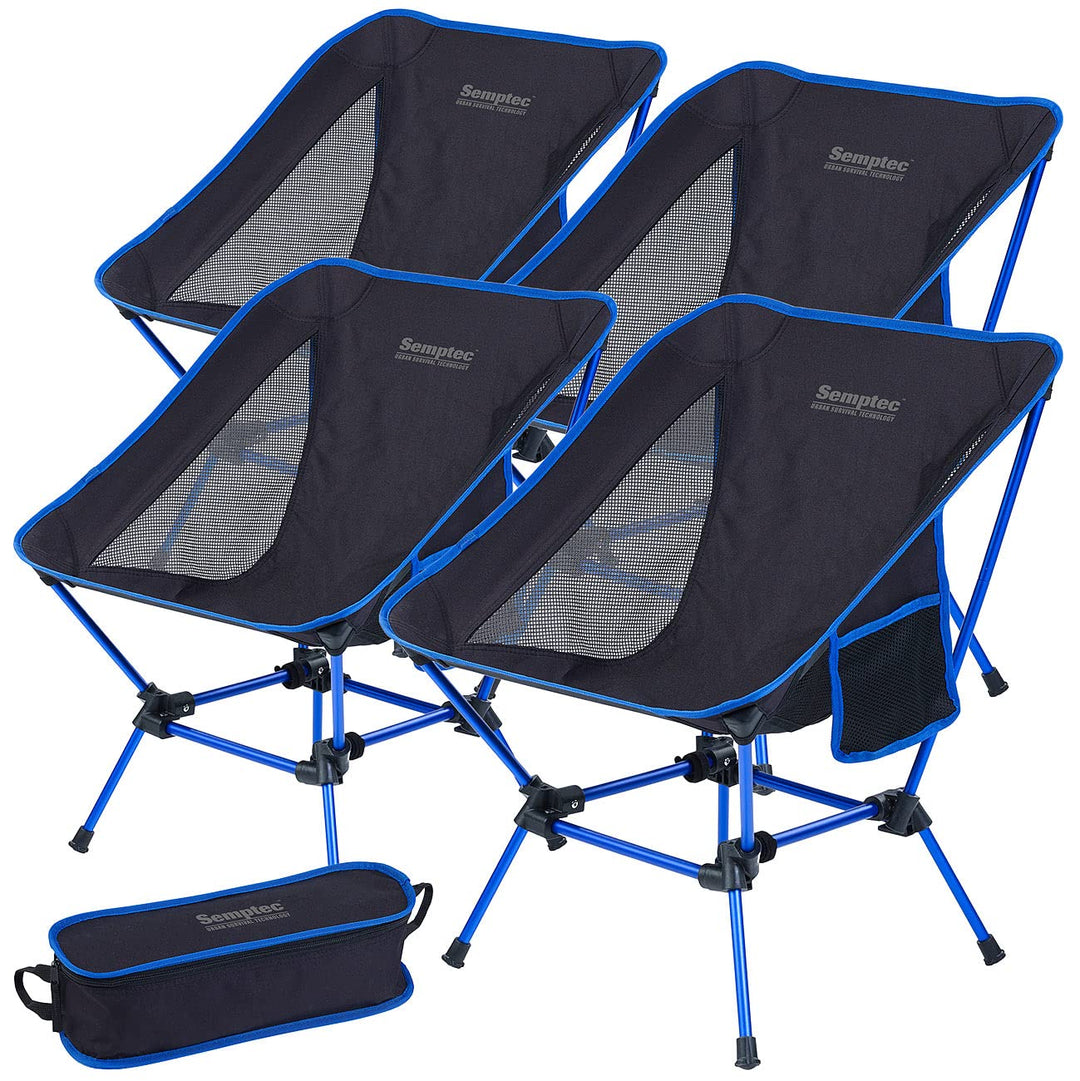 Semptec Urban Survival Technology Stuhl: 4er-Set klappbarer Campingstuhl, 2 Sitzhöhen, extra-leicht,