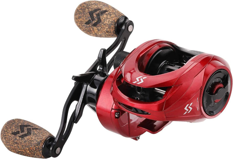 Sougayilang Baitcasting Rollen, 8:1 Übersetzung Angelrolle mit Magnetbremssystem Casting Reel, 9 + 1