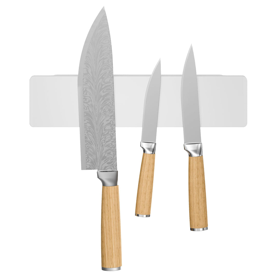 tesa Küchenzubehör Messer-Magnetleiste - selbstklebender Magnet-Messerhalter für die platzsparende A