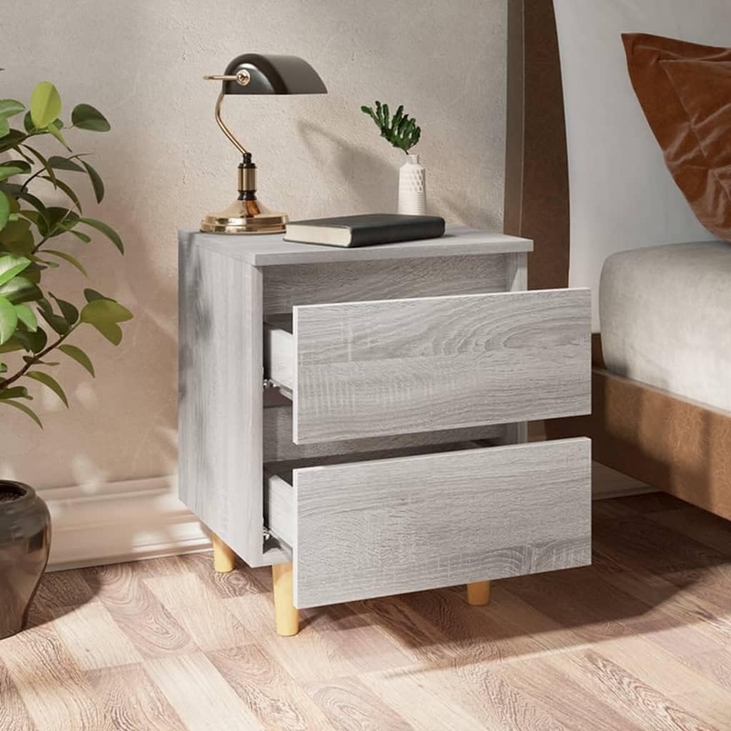 FIRBNUS Bedside Table Nachtkonsole Beistelltisch mit Stauraum Night Stand Nachttisch mit Massivholz-