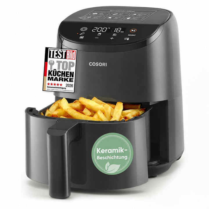 COSORI Heissluftfritteuse klein 2L, Mini-Airfryer für 1 Person, ideal für Camping, Reisen und Wohnmo